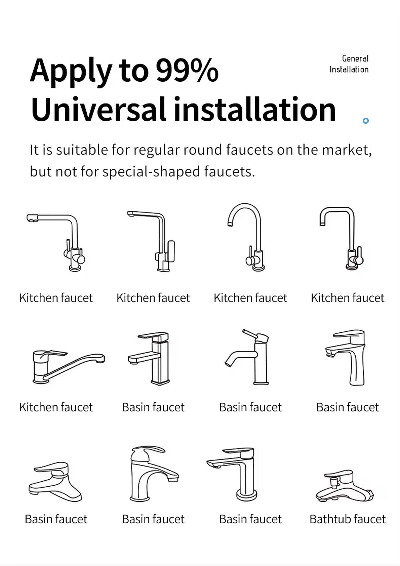 Stainless Steel Faucet Extender 1080 °Swivel Water Tap Nozzle Faucet Sprayer Universal Bathroom Mixer Aerator 2 Spray Modes