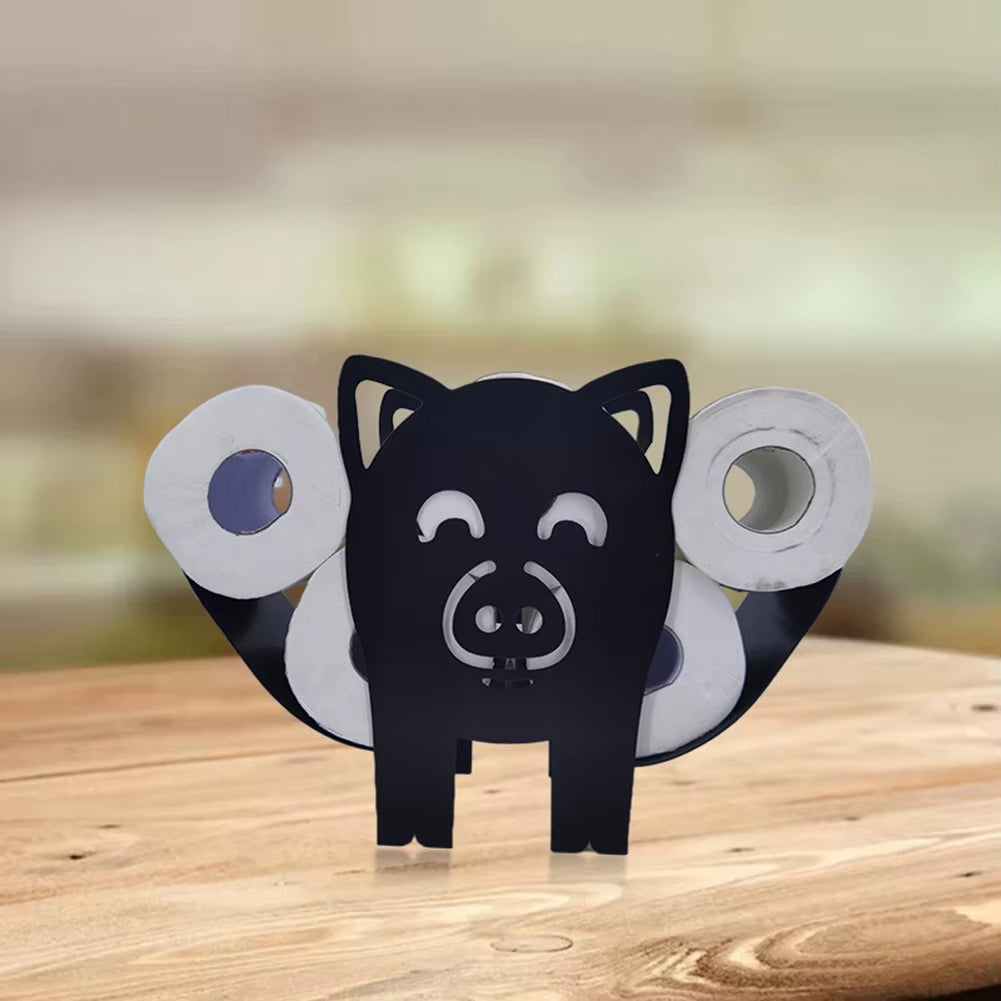 Funny Metal Iron Animal Shape Decorative Toilet Paper Racks Free Standing Bathroom Tissue Storage Roll Paper Holder Accessories