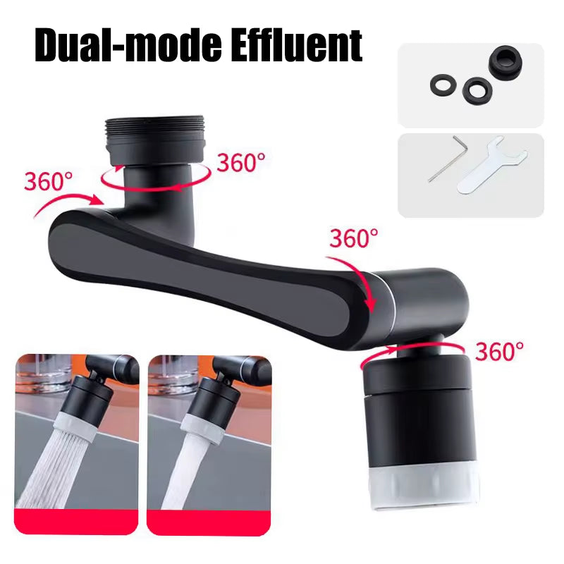 Stainless Steel Faucet Extender 1080 °Swivel Water Tap Nozzle Faucet Sprayer Universal Bathroom Mixer Aerator 2 Spray Modes